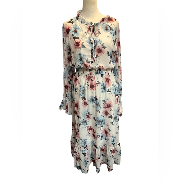 NWT Sunny Spirit Floral Boho Midi Dress - Size Small - Picture 2 of 12